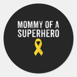 Pegatina Redonda Niños Niños Con Conciencia Sobre El Cáncer, Mami D
