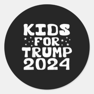 Pegatina Redonda Niños Para Las Elecciones De Trump 2024
