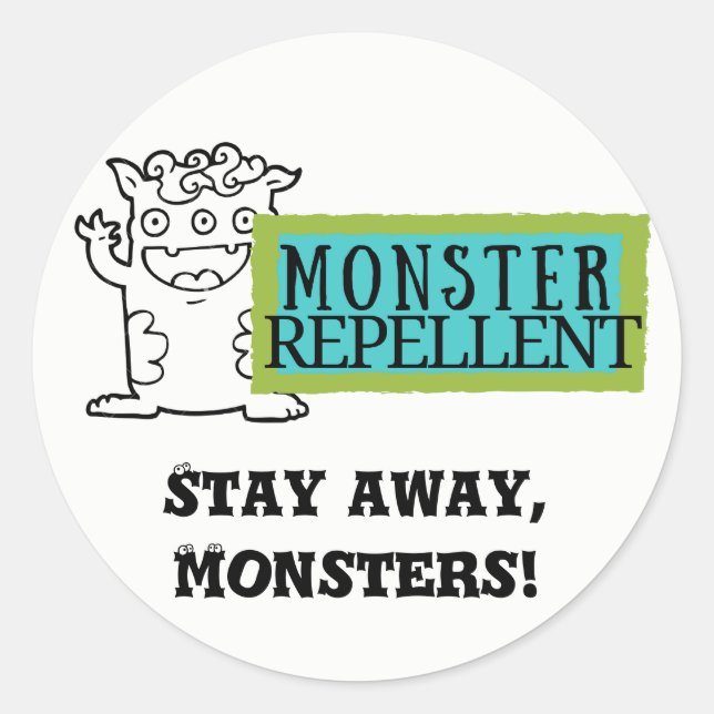 Pegatina Redonda Niños Pegatinas - Monster Repellent (Anverso)