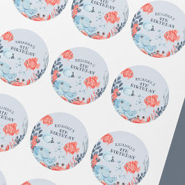 Pegatina Redonda Niños personalizados bajo el mar