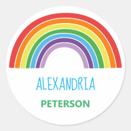 Pegatina Redonda Niños personalizados de color arcoiris