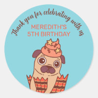 Niños Personalizados de perro de pug cutáneo Fiest