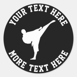 Pegatina Redonda Niños personalizados karate artes marciales fiesta