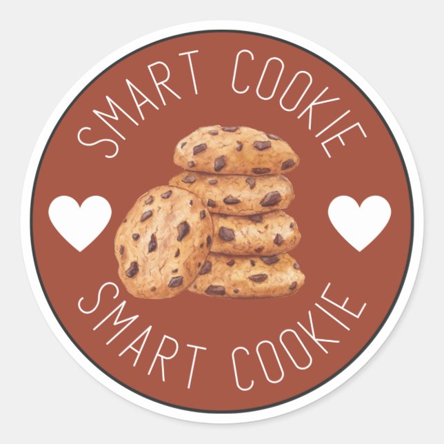 Pegatina Redonda Niños Smart Cookie Motivational Zazzle (Anverso)
