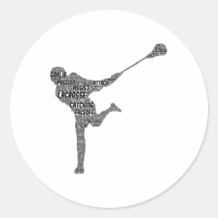 Pegatina Redonda Niños y niñas criadores de Lacrosse