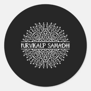 Pegatina Redonda Nirvikalp Samadhi Mandala Geometría Fractal Sagrad