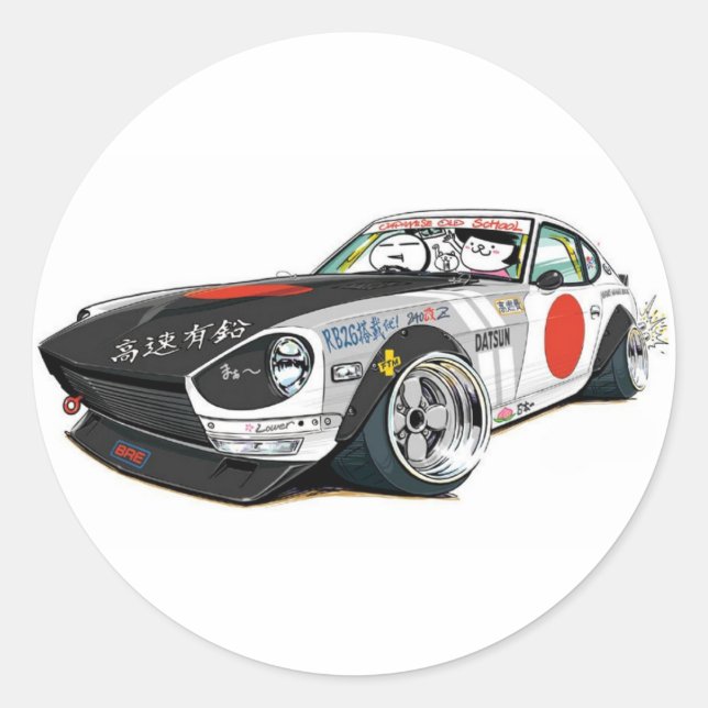 Pegatina Redonda Nissan Datsun 240Z (Anverso)
