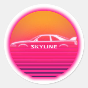 Pegatina Redonda Nissan Skyline Graphic