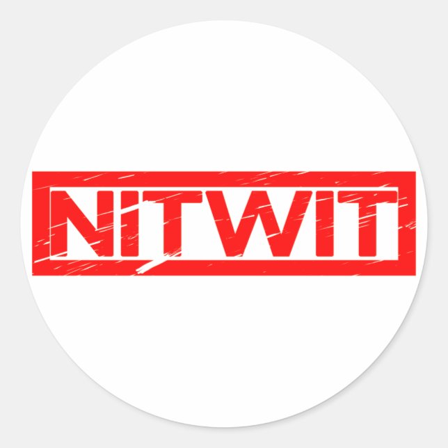 Pegatina Redonda Nitwit Stamp (Anverso)