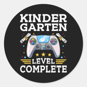Pegatina Redonda Nivel De Jardines De Infancia Completa Jugadores N