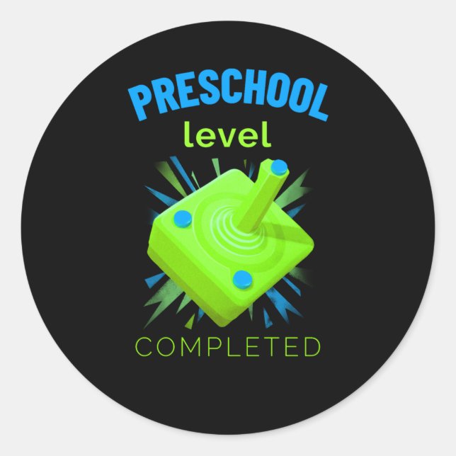 Pegatina Redonda nivel preescolar completado (Anverso)