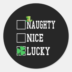 Pegatina Redonda Niza Brillante Lucky St Patricks Day Shamrock Wome