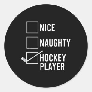 Pegatina Redonda Niza Navidades de hockey patines