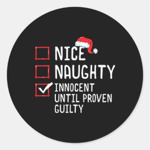 Pegatina Redonda Niza traviesa inocente hasta cristiana culpable de