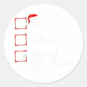 Pegatina Redonda Niza traviesa inocente hasta cristiana culpable de