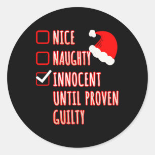 Pegatina Redonda Niza traviesa inocente hasta cristiana culpable de