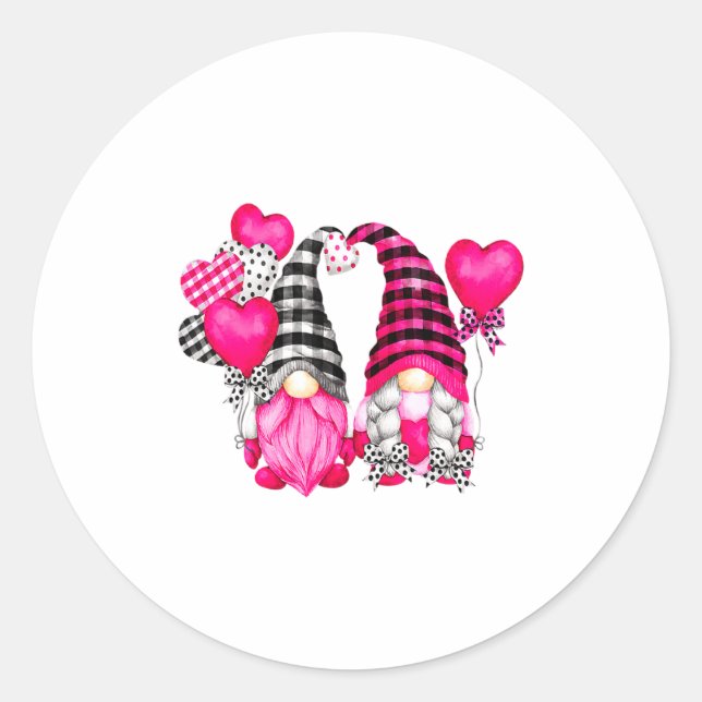 Pegatina Redonda Nk Buffalo Plaid And Heart Balloons Valentines D  (Anverso)
