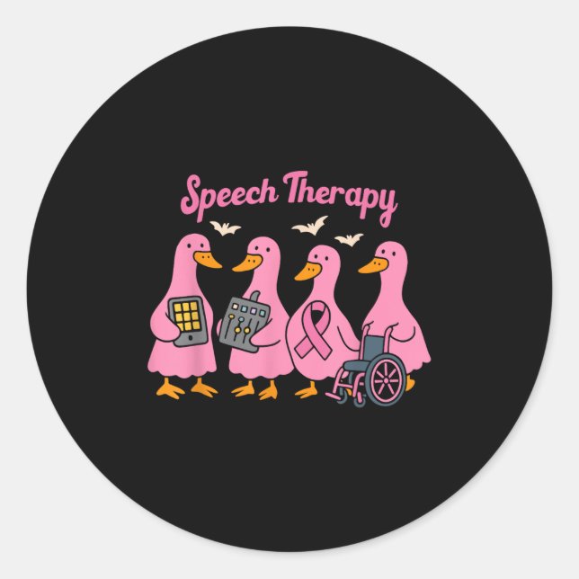 Pegatina Redonda Nk Goose Ribbon Speech Language Pathologist Therap (Anverso)