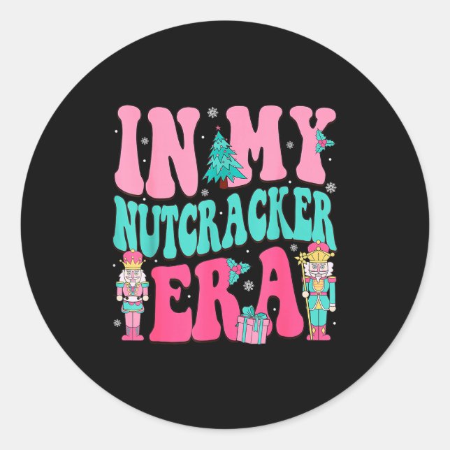Pegatina Redonda Nk Nutcracker Squad In My Nutcracker Era Nk Christ (Anverso)
