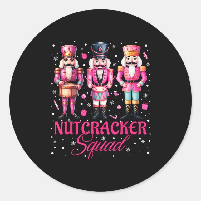 Pegatina Redonda Nk Nutcracker Squad Nk Christmas Ballet Xmas Women (Anverso)