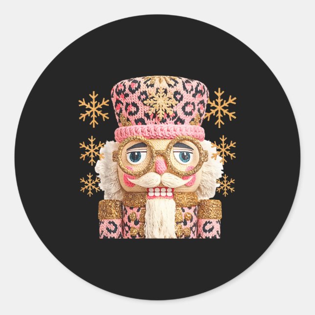 Pegatina Redonda Nk Nutcracker Squad Xmas Nk Christmas Pajamas Wome (Anverso)