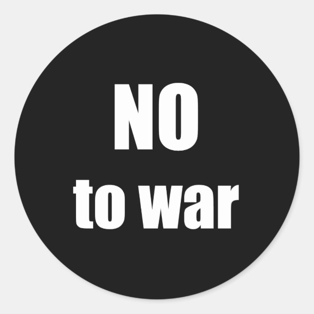 Pegatina Redonda NO a la guerra (Anverso)