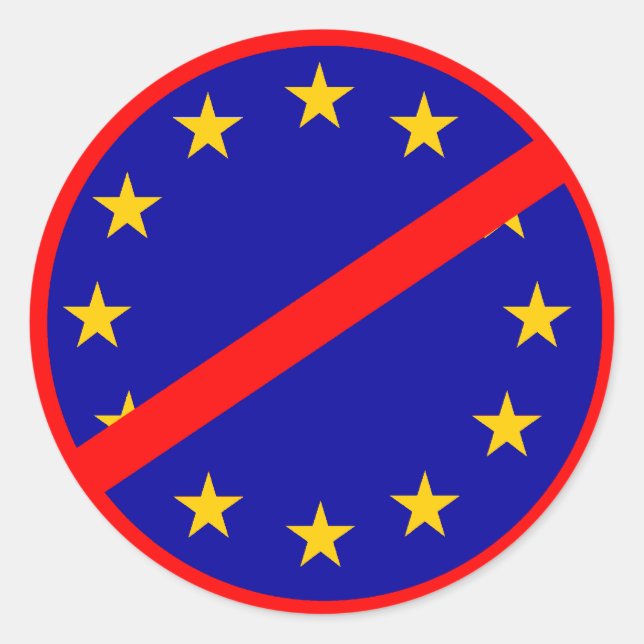 Pegatina Redonda No a la UE (Anverso)