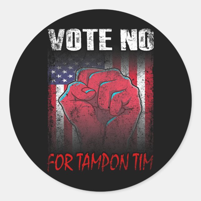 Pegatina Redonda No a Tampon Tim Wheimer Vicepresidente Anti Kama (Anverso)