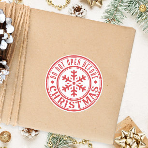 Pegatina Redonda No abrir antes del regalo de los Navidades