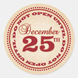 Pegatina Redonda No abrir hasta las etiquetas navideñas