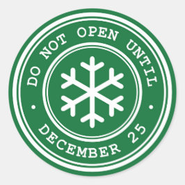 Pegatina Redonda No abrir hasta que los Navidades verdes le den la