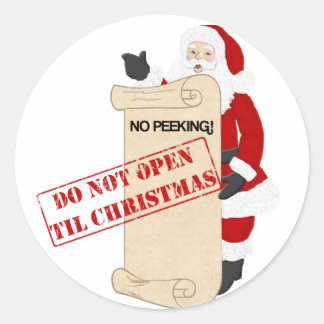 Pegatina Redonda No abrir hasta que Navidades