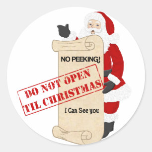 Pegatina Redonda No abrir hasta que Navidades