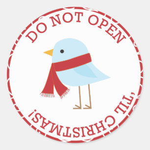 Pegatina Redonda No abrir los Navidades de la cola