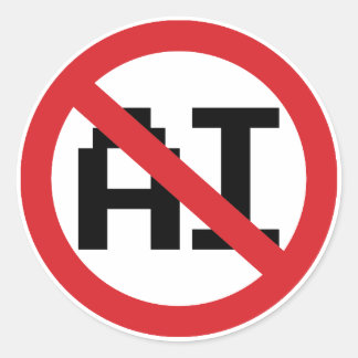 Pegatina Redonda No AI Artificial Intelligence - Resist AI