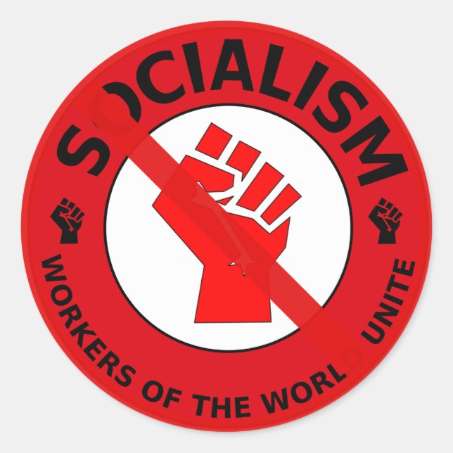 Pegatina Redonda ¡No al socialismo! (Anverso)