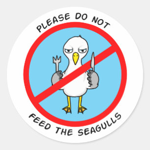 Pegatina Redonda No alimente a las gaviotas