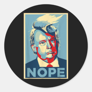 Pegatina Redonda No, Anti Trump Tee _ Trump Hair