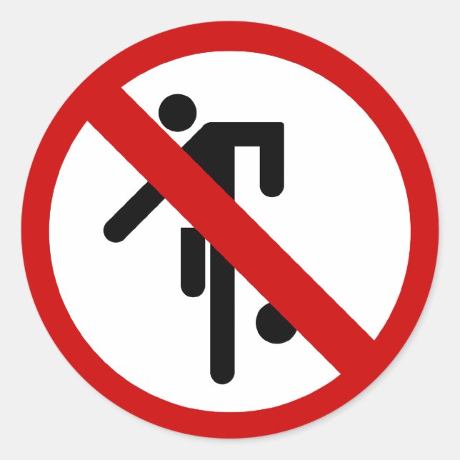 Pegatina Redonda NO Ball Games ⚠ Thai Park Rótulo ⚠ (Anverso)