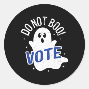 Pegatina Redonda ¡No Boo! Vote Elecciones fantasma Democracia Estad