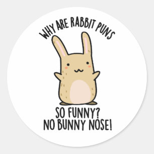 Pegatina Redonda No Bunny Nose Chistes divertidos de conejos 