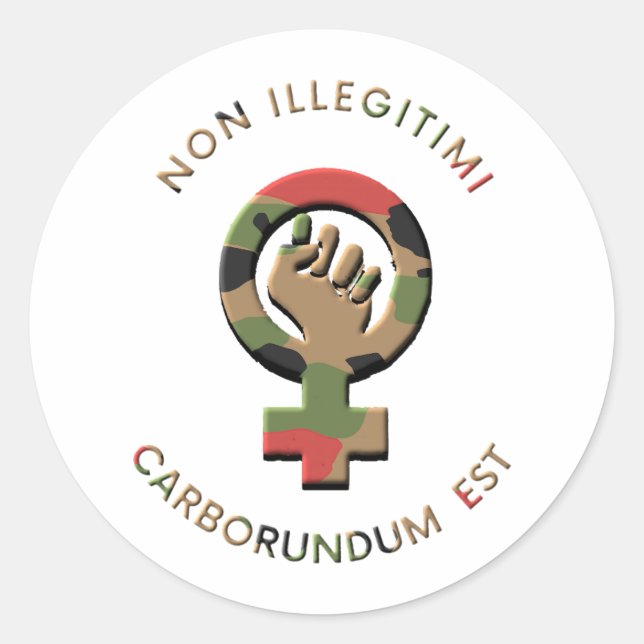 Pegatina Redonda NO (Camo) (Anverso)