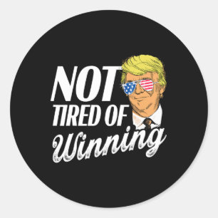 Pegatina Redonda No Cansado De Ganar Trump Ganó 2024