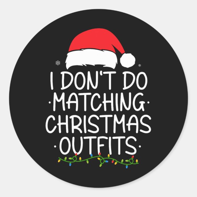 Pegatina Redonda No comparo Navidades con ropa, pero sí Xma (Anverso)