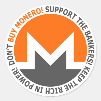 Pegatina Redonda No compre Monero