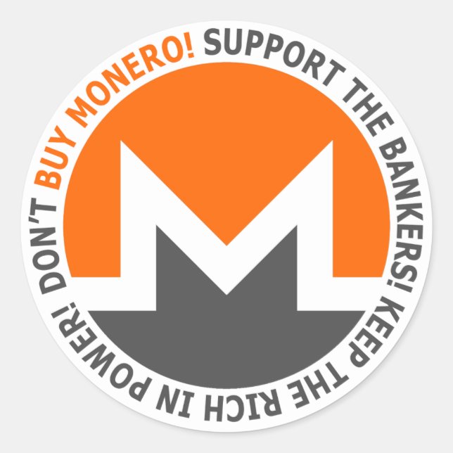 Pegatina Redonda No compre Monero (Anverso)