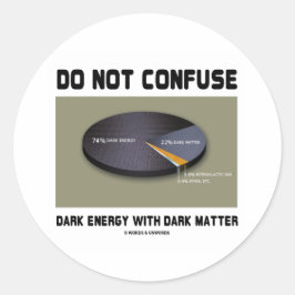 Pegatina Redonda No Confundir Energía Oscura Con Materia Oscura