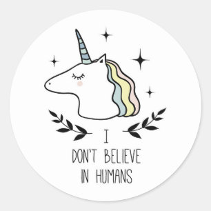 Pegatina Redonda No creo en seres humanos