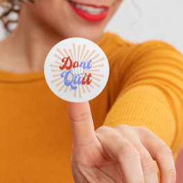 Pegatina Redonda No deje de hacerlo Naranja motivacional Retro púrp