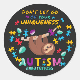 Pegatina Redonda No dejes ir tu singularidad de autismo